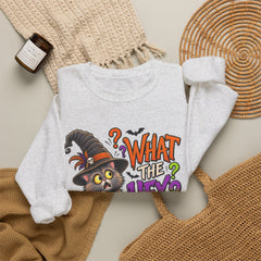 Halloween Cat 'What the Hex?' Crewneck Sweatshirt