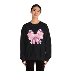 Ghost Bow Heavy Blend Sweatshirt - Halloween Ghost Bow Design
