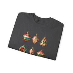 Crewneck Sweatshirt — Vintage Christmas Ornaments Holiday Pullover