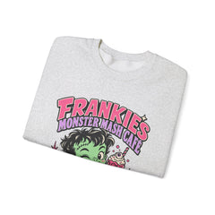 Frankie’s Monstermash Café Sweatshirt — Retro Cute Frankenstein Milkshake Halloween Crewneck