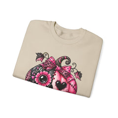 Pink Sugar Skull Pumpkin Sweatshirt ~ Halloween Vibes