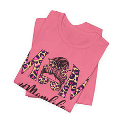 Mom Life Cheeta Print Unisex Jersey Tee - Fun Floral Design for Mothers