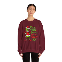 Rock - Paper - Scissors - Throat Punch- Dr. Seuss Grinch Christmas Sweatshirt