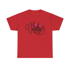 Valentine Script Tee — Romantic Hearts Graphic T-Shirt