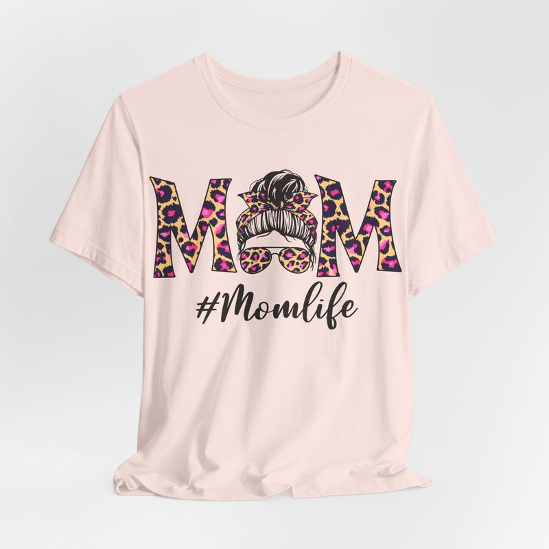 Mom Life Cheeta Print Unisex Jersey Tee - Fun Floral Design for Mothers