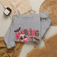 'Bling It On Boo' Pink Ghost Halloween Crewneck Sweatshirt