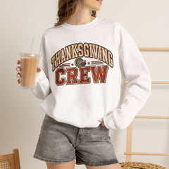 Thanksgiving Crew Sweatshirt - Vintage Turkey Family Holiday Pullover - Fall Apparel