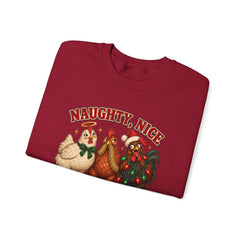 "Naughty, Nice & Slightly Feral" Holiday Christmas Crewneck Sweatshirt
