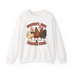 "Naughty, Nice & Slightly Feral" Holiday Christmas Crewneck Sweatshirt