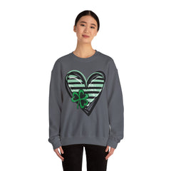 St. Patrick's Day Heart Sweatshirt - Unisex Heavy Blend Crewneck