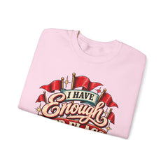 "I Have Enough Red Flags, Thanks" Vintage Banner Graphic Valentine Sweatshirt