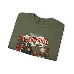 "My Favorite Christmas Tradition is Leaving Early" Vintage Holiday Christmas Crewneck