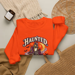 Haunted But Homey Sweatshirt — Cozy Halloween Haunted House Crewneck