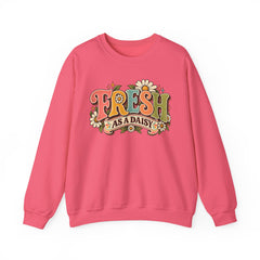 Fresh as a Daisy Crewneck Sweatshirt – Retro Spring Floral Graphic