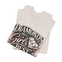 Diamonds Are a Girl's Best Friend T-Shirt – Retro Script Diamond Graphic Tee