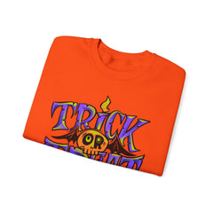 Halloween 'Trick or Treat' Crewneck Sweatshirt — Retro Candy Graphic