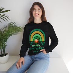 St. Patrick's Day Unisex Crewneck Sweatshirt - Happy Leprechaun Rainbow Design