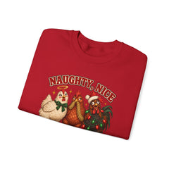 "Naughty, Nice & Slightly Feral" Holiday Christmas Crewneck Sweatshirt