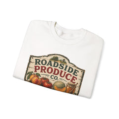 Roadside Produce Co. Crewneck Sweatshirt — Vintage Farmstand Graphic- Southern Heritage