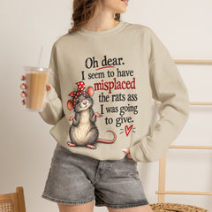 Sarcastic Crewneck Sweatshirt - Don’t Give A Rats Ass