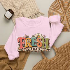 Fresh as a Daisy Crewneck Sweatshirt – Retro Spring Floral Graphic