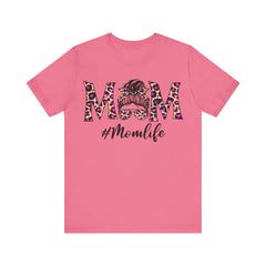 Mom Life Cheeta Print Unisex Jersey Tee - Fun Floral Design for Mothers