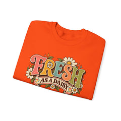 Fresh as a Daisy Crewneck Sweatshirt – Retro Spring Floral Graphic