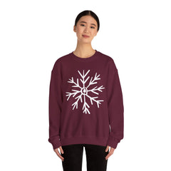 Cozy Snowflake Crewneck Sweatshirt for All Seasons |Hand drawn, Lounging, Holidays, Snow