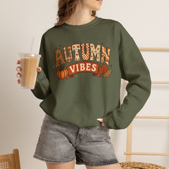 "Autumn Vibes" Graphic Fall Pullover Crewneck Sweatshirt
