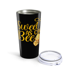 Sweet as Can Bee 20oz Tumbler  - Black | Cute Bee Design Travel Mug, Gift for Honey Lovers, Birthday, Home & Office Use, Bee Themed