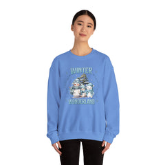 Winter Wonderland with Snowmen - Crewneck Sweatshirt -  Blue Design
