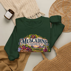 Muscadine Vineyard Crewneck Sweatshirt — Vintage Grape Winery Graphic - Southern Heritage