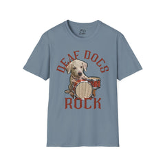 FB Rockstar Dog Unisex T-Shirt - Deaf Dogs Definitely Rock Design