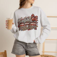 Football Mom Crewneck Sweatshirt — Leopard & Bow Team Spirit