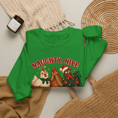 "Naughty, Nice & Slightly Feral" Holiday Christmas Crewneck Sweatshirt