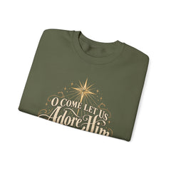 O Come Let Us Adore Him Crewneck Sweatshirt — Nativity Christmas Sweatshirt