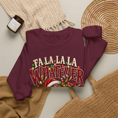 'Fa La La La Whatever' Cute Sleepy Reindeer Christmas Sweatshirt