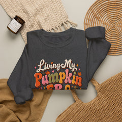 Pumpkin Era Crewneck Sweatshirt — "Living My Pumpkin Era" Fall Graphic Sweatshirt