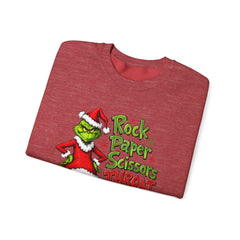 Rock - Paper - Scissors - Throat Punch- Dr. Seuss Grinch Christmas Sweatshirt