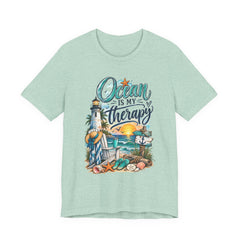Ocean Is My Therapy T-Shirt — Beach Lighthouse Sunset Tee