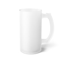 Frosted Glass Beer Mug — Vintage Floral Beer Stein with Handle