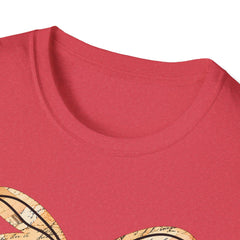 Vintage Newspaper Print Pen & Ink Bow T-Shirt