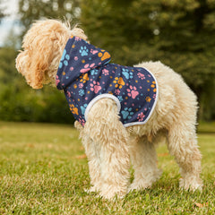 Pet Hoodie - Paw Prints on Blue