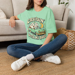 Cruisin' With My Boos T-Shirt — Cute Retro Ghosts Driving Graphic Halloween BP
