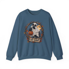 Halloween Ghost Crewneck Sweatshirt – 'Fuh-Cawf' Spooky Pumpkin Design