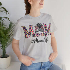 Mom Life Cheeta Print Unisex Jersey Tee - Fun Floral Design for Mothers