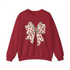 Valentine Heart Bow Sweatshirt — Cute Ribbon Graphic Crewneck