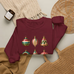 Crewneck Sweatshirt — Vintage Christmas Ornaments Holiday Pullover