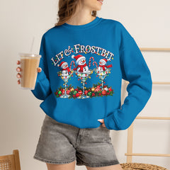 Lit & Frostbit Design | Festive Christmas Martinis, Winter Parties, Snowman Apparel, Christmas Party Sweatshirt
