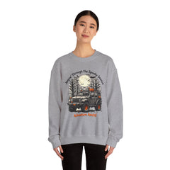 Spooky Adventure Sweatshirt - Jeepin' Through the Spooky Season, Unisex Crewneck, Fall Apparel, Halloween Gift, Cozy Halloween Wear